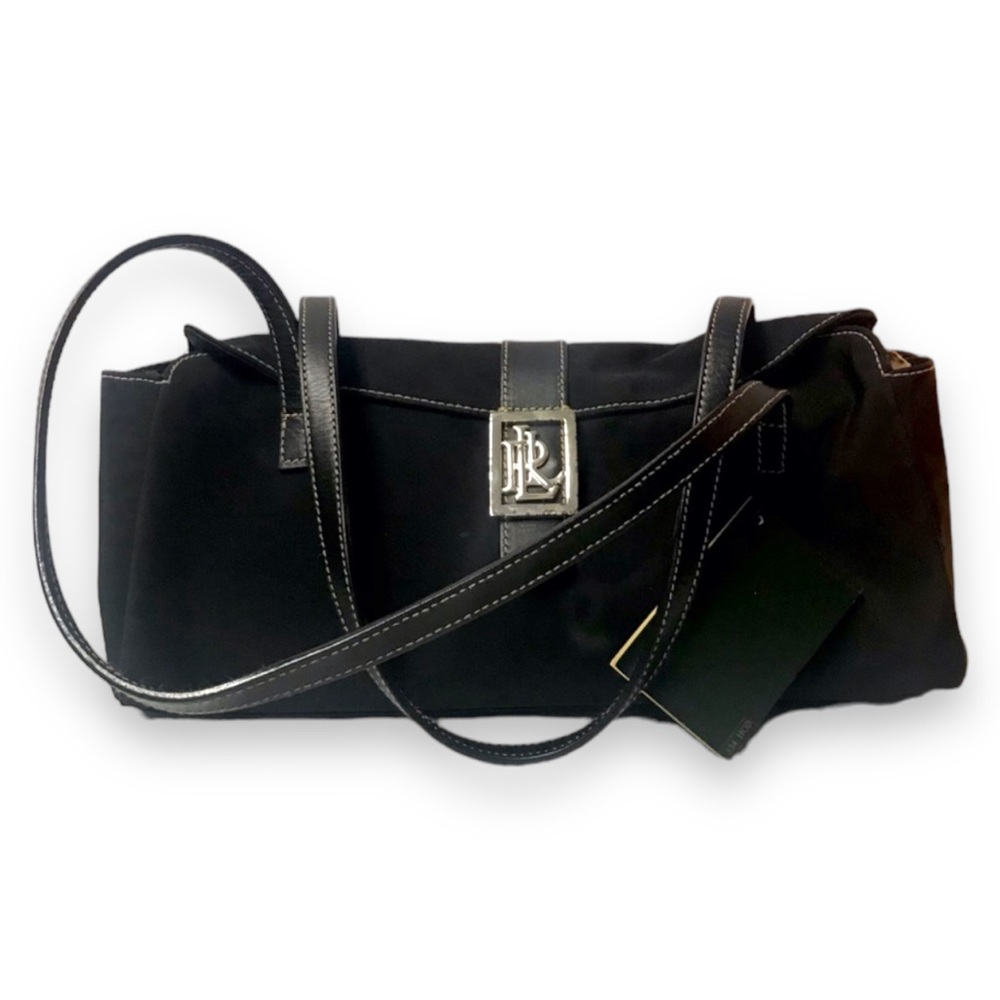 LAUREN RALPH LAUREN NYLON AND LEATHER TRIM BAG